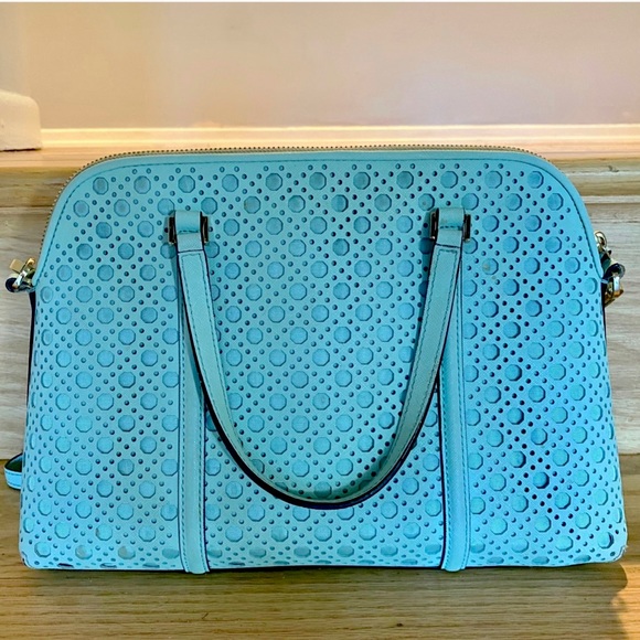 Kate Spade Dome Bag for Spring , Newberry Lane Caning Texture, in “grace blue”. - Picture 5 of 13